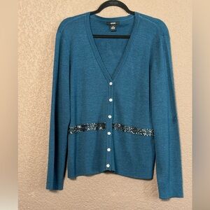 ALFANI WOMEN'S  100% SILK CARDIGAN LONG SLEEVE SIZE  XL